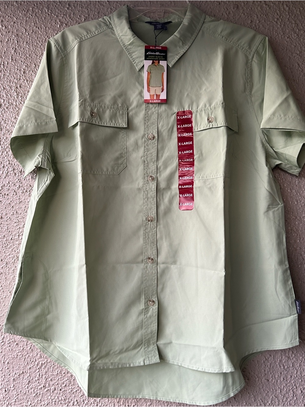 Eddie Bauer Women's Short Sleeve UPF 50+ Adventure top Size XL light green NWT
